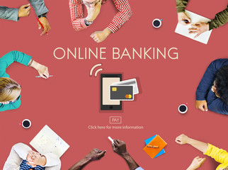 Wall Mural - Online Banking Mobile Wallet E-banking Concept