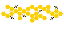 Hexagon Bee Hive Design Art And Space Background Vector EPS10