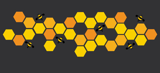 Wall Mural - hexagon bee hive design art and space background vector EPS10