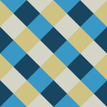 Blue Cream Chess Board Diamond Background Vector Illustration