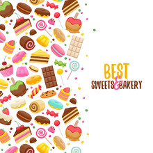 Assorted Sweets Colorful Background.
