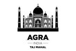 Agra Skyline with Typography Design vector