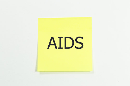 Word AIDS written,  Care concept.