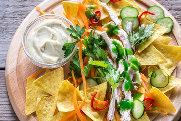 Poster - Nachos with chicken and vegetables