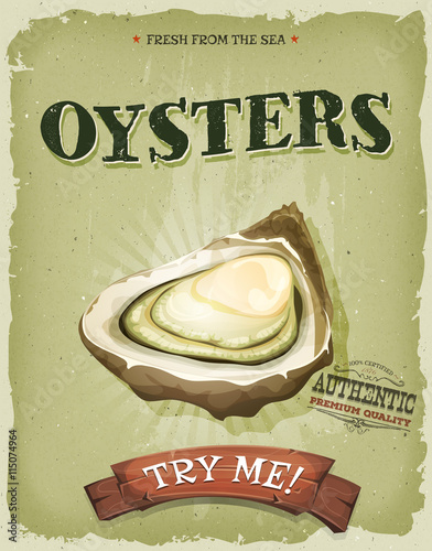 Obraz w ramie Grunge And Vintage Oyster Shell Poster