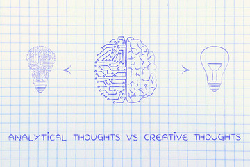 human & circuit brain having different ideas, analytical vs crea