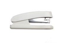 White And Metal Stapler Over A White Background