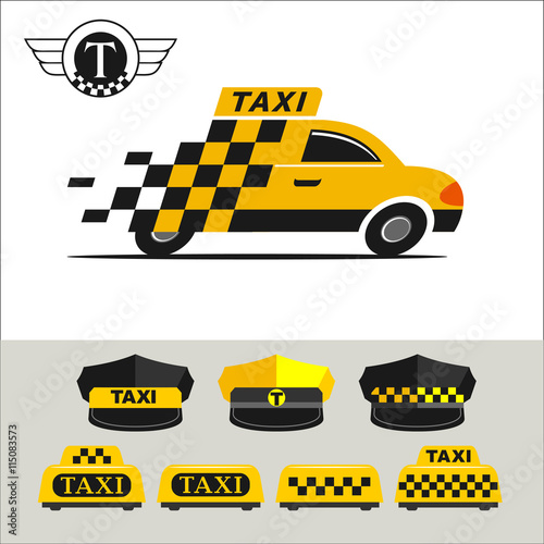 Taxi. Logo. Set of vector emblems.: comprar este vector de stock y ...