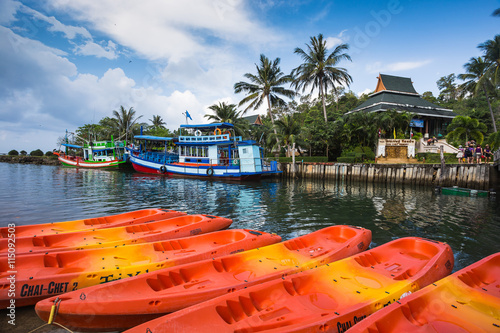 Obraz Dibond Statki w Tajlandii na wyspie Koh Chang