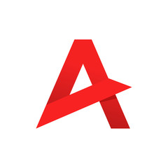 Poster - abstract letter a logo vector template, red strict sharp geometric logotype, creative trendy design 