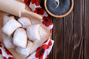 Wall Mural - Baked yeast dumpling with poppy seed filling