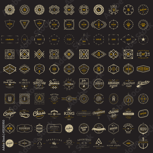 Fotografía Vector logo, label, monogram, insignia bundle templates