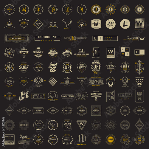 Fotografía Vector logo, label, monogram, insignia bundle templates