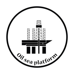 Sticker - Oil sea platform icon