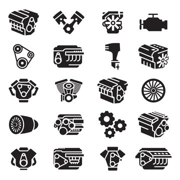 Car engines, motorcycle engines, aircraft engines, boat engines,
