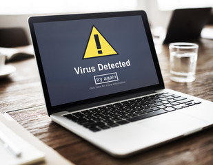 Poster - Virus Detected Alert Hacking Piracy Risk Shield Concept