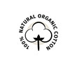 Natural organic cotton vector label.