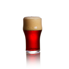 Wall Mural - Glass of beer isolated on white background