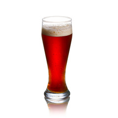 Wall Mural - Glass of beer isolated on white background