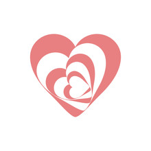Heart Symbol Of Love Pink Spiral On Black