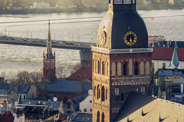 Riga, Latvia: aerial view of Old Town