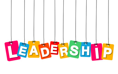 Wall Mural - Vector colorful hanging cardboard. Tags - leadership