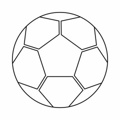 Sticker - Soccer ball icon in outline style isolated vector illustration. Games symbol