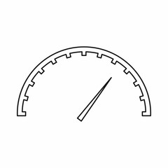 Poster - Speedometer icon in outline style isolated vector illustration. Auto spare parts symbol