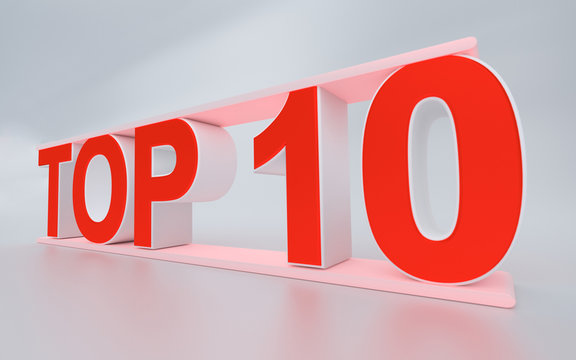 3d rendered illustration of the word top 10