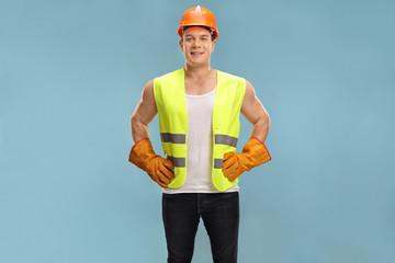 Sticker - Cheerful construction worker