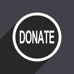 Poster - Flat design gray web donate vector icon
