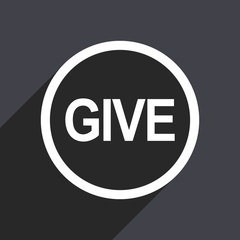 Poster - Flat design gray web give vector icon