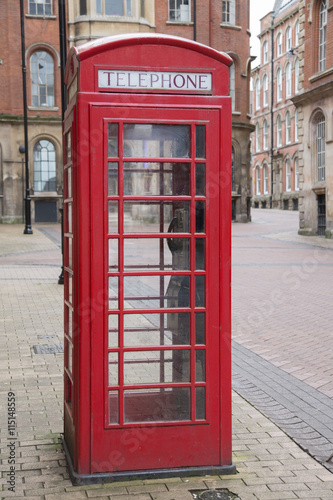 Fototapeta do kuchni Red Telephone Box, Broadway Street, Lace Market District, Nottin