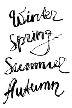 Lettering with four seasons