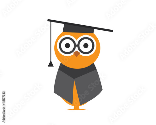 Modern Education Owl Logo Bright Future Graduation Program Buy