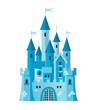 Illustration of a cute blue castle vector