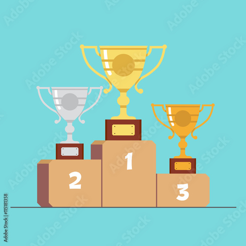 Gold Silver And Bronze Medals On The Podium Cartoon Flat Vector Illustration Buy This Stock Vector And Explore Similar Vectors At Adobe Stock Adobe Stock