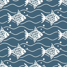 Fish Seamless Pattern Marine 
