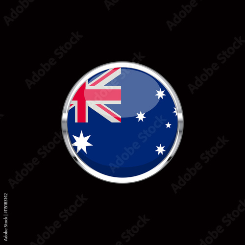 Vector flat style Commonwealth of Australia state flag. Official design of australian  flag. Symbol with cross and stars. Independence day, holiday, web button.  vector illustration template. Add text - Buy this stock