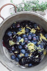 Wall Mural - Saucepan With Blueberries