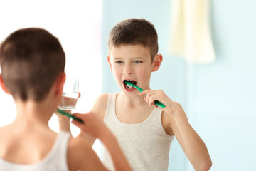 Little boy with toothbrush