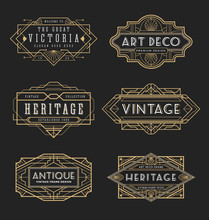 Vintage Line Frame Design For Labels, Banner, Logo, Emblem, Apparel, T- Shirts, Sticker And Other Design Object. Vector Illustration