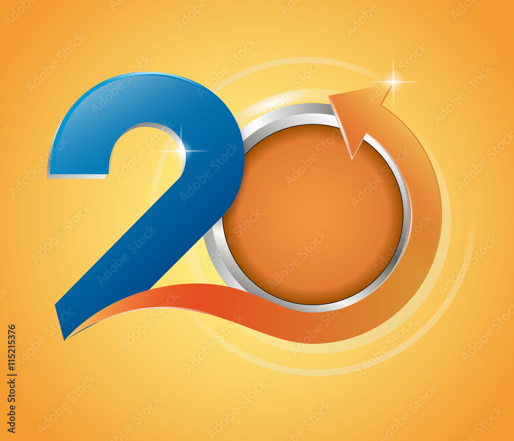 anniversary logo with arrow,Template logo 20th anniversary and gold ...