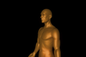 Wall Mural - Male Human 3D Wireframe Hologram in Motion. Nice 3D Rendering
