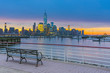 © robertharding - New York skyline of Manhattan, Lower Manhattan and World Trade Center, Freedom Tower across Hudson River from Harismus Cover, Newport, New Jersey
