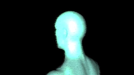 Wall Mural - Male Human 3D Wireframe Hologram in Motion. Nice 3D Rendering
