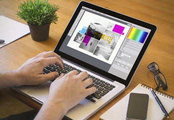 Fototapete - computer desktop graphic design