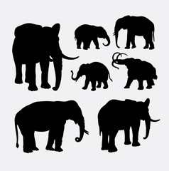 Wall Mural - Elephant African wild animal silhouette. Good use for symbol, logo, web icon, mascot, sticker design, element, or any design you want. Easy to use.