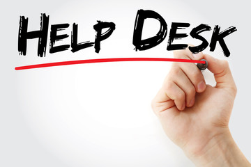 Poster - Hand writing Help Desk with marker, concept background