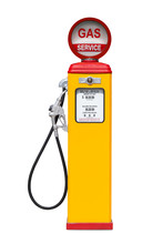 Retro Gas Pump Isolated On White Background